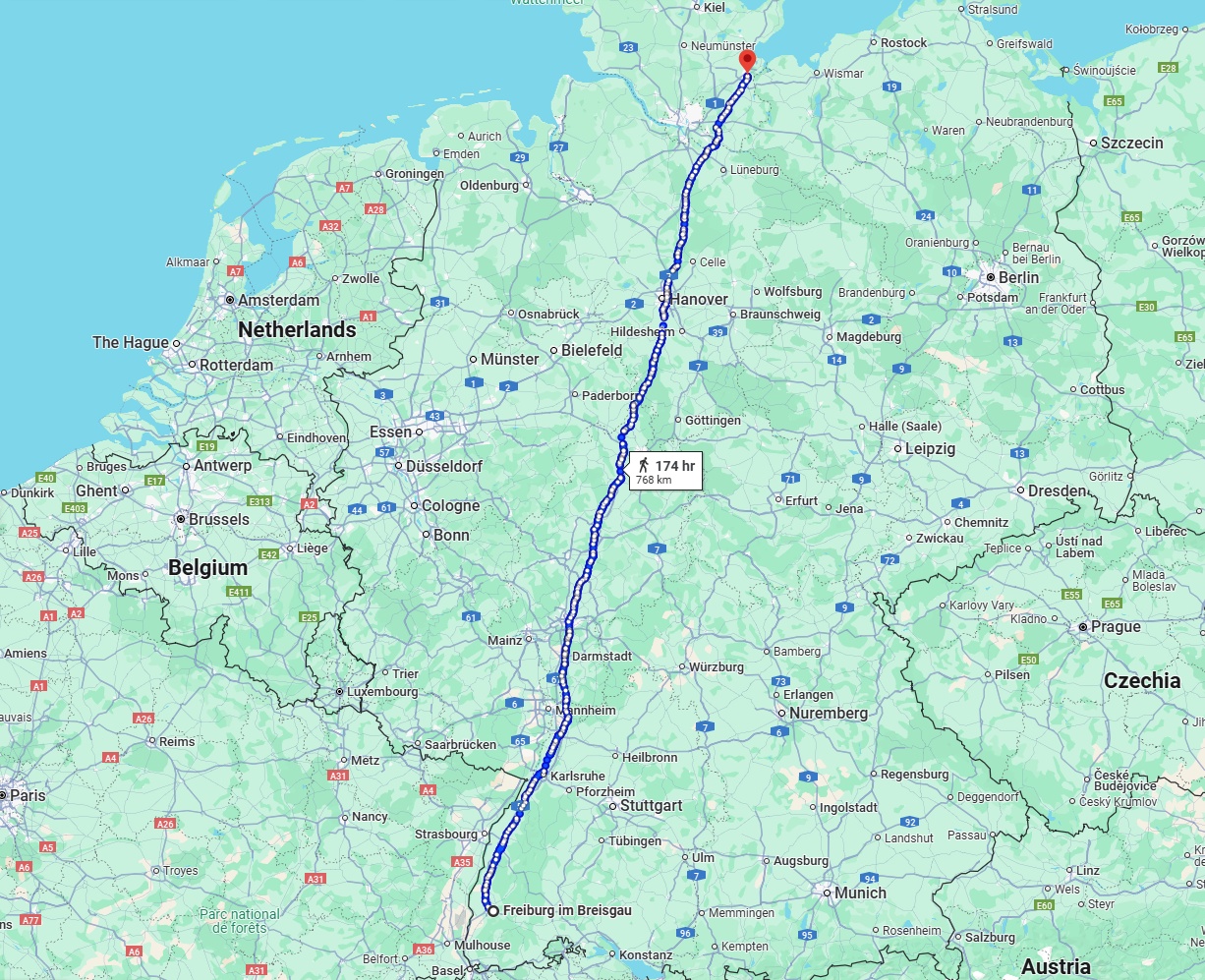 Anreise von Freiburg im Breisgau Zu Lübeck Über 