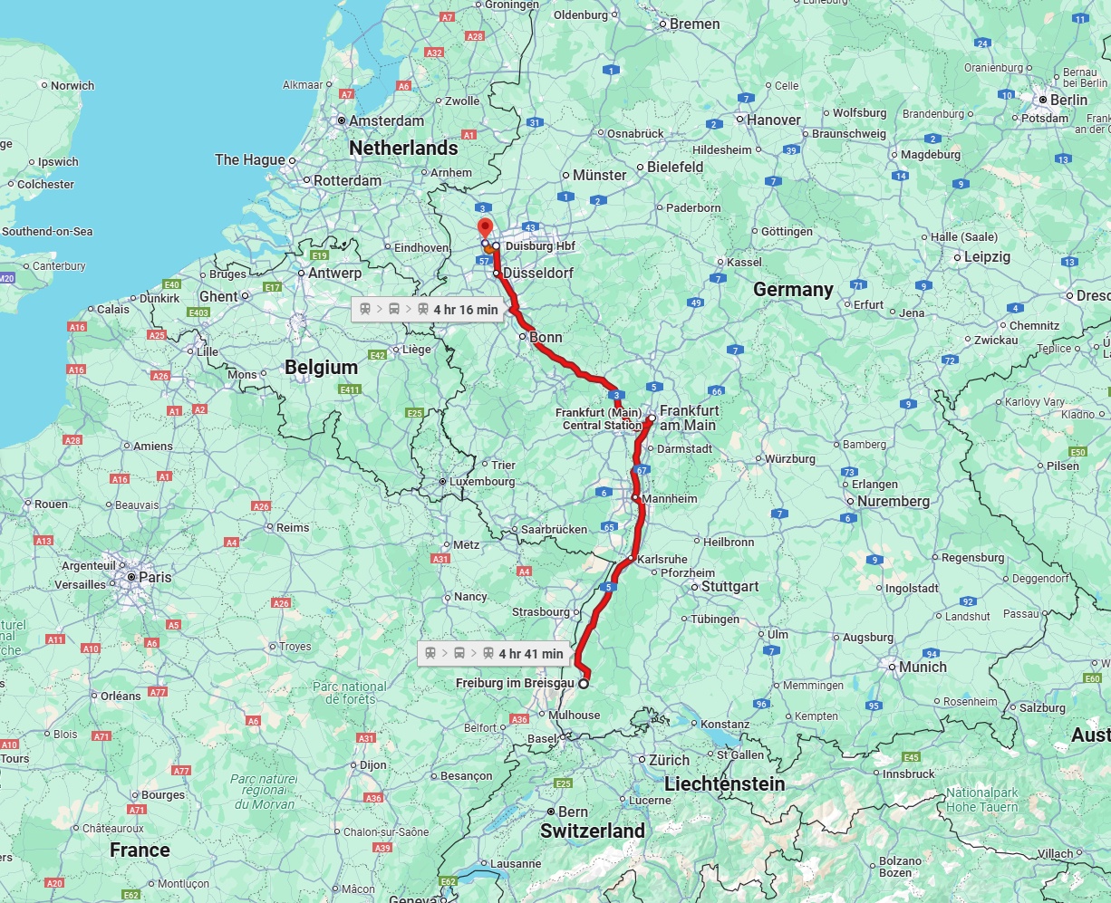 Anreise von Freiburg im Breisgau Zu Moers Über 