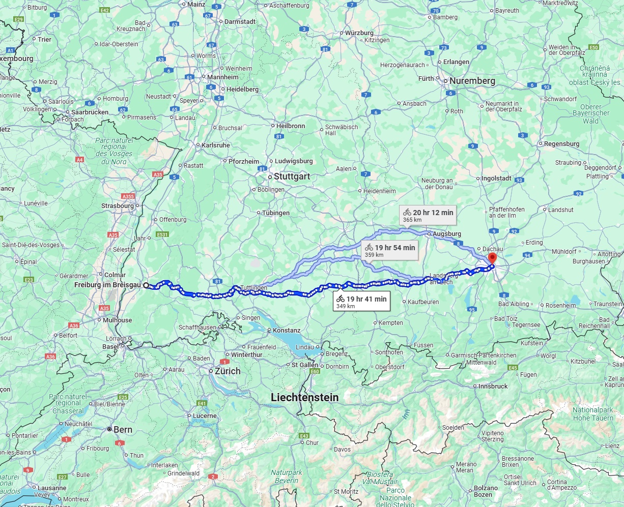 Anreise von Freiburg im Breisgau Zu München Über 