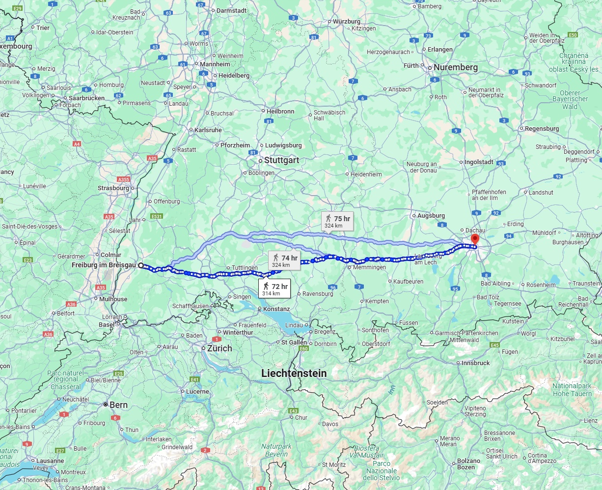 Anreise von Freiburg im Breisgau Zu München Über 