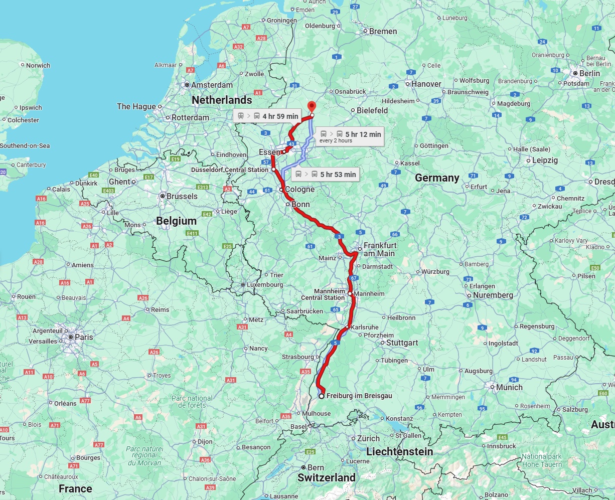 Anreise von Freiburg im Breisgau Zu Münster Über 