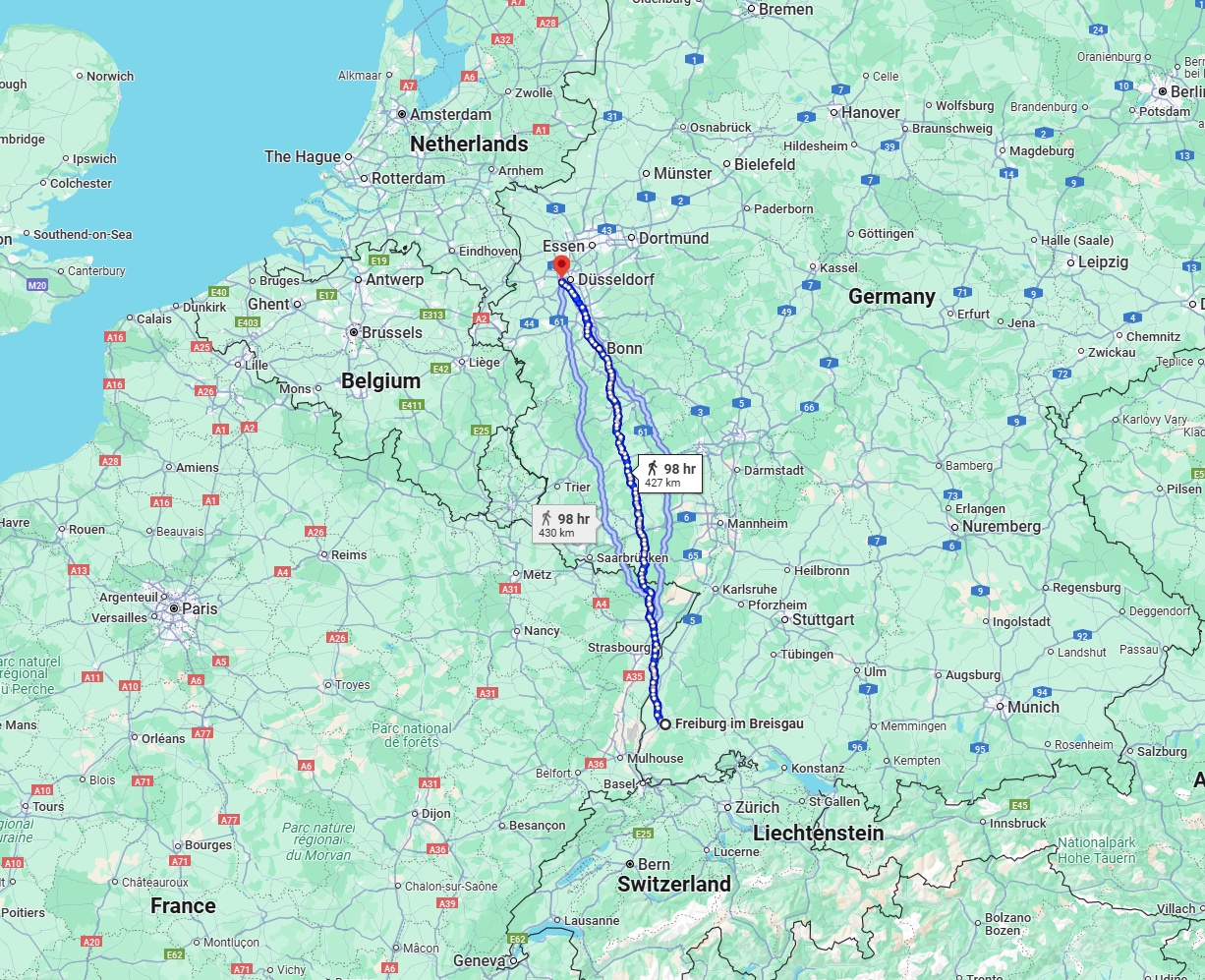 Anreise von Freiburg im Breisgau Zu Neuss Über 