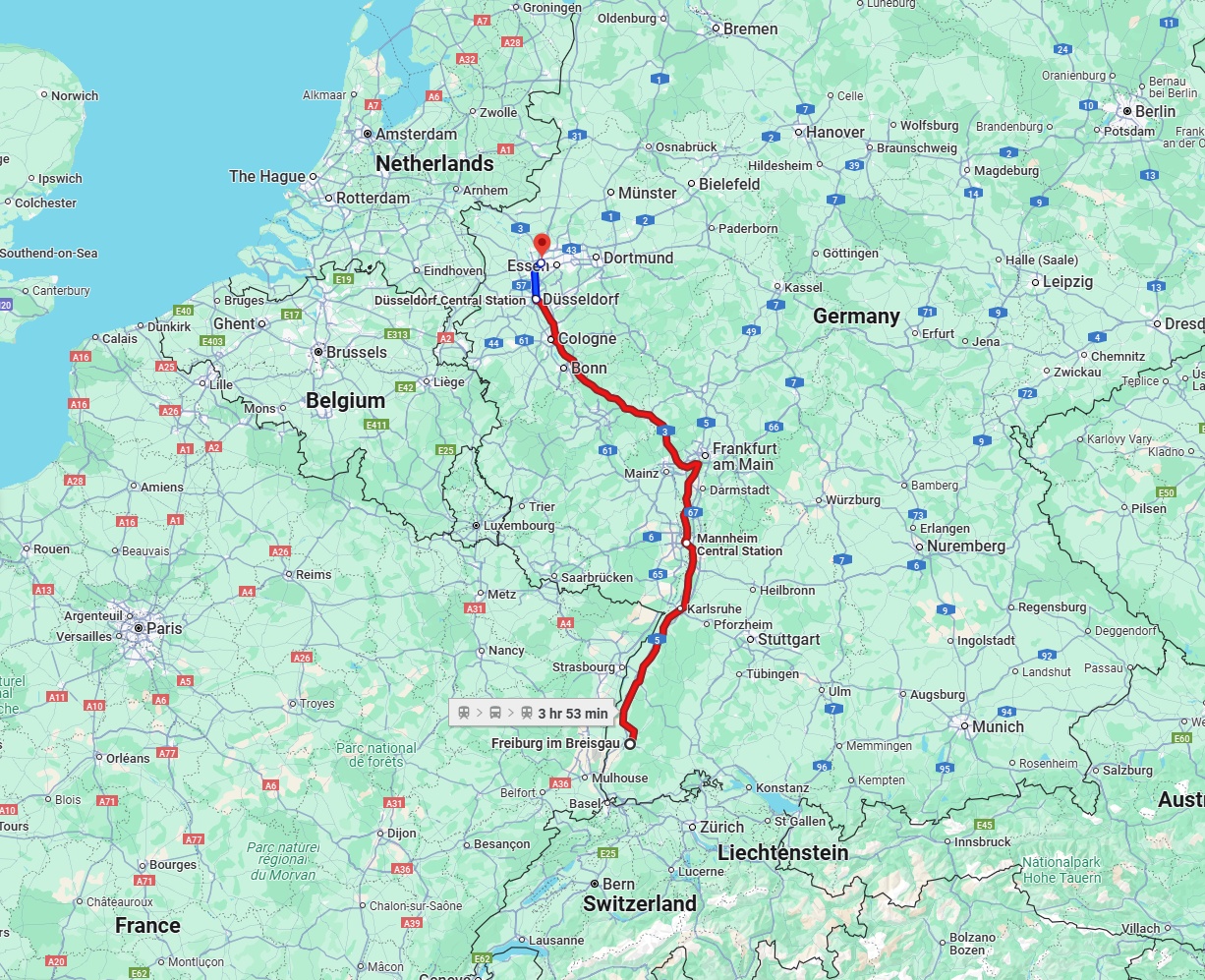 Anreise von Freiburg im Breisgau Zu Oberhausen Über 