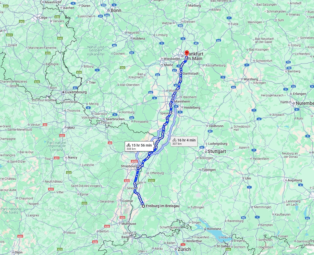 Anreise von Freiburg im Breisgau Zu Offenbach am Main Über 