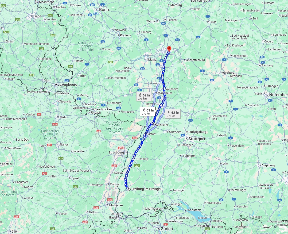 Anreise von Freiburg im Breisgau Zu Offenbach am Main Über 
