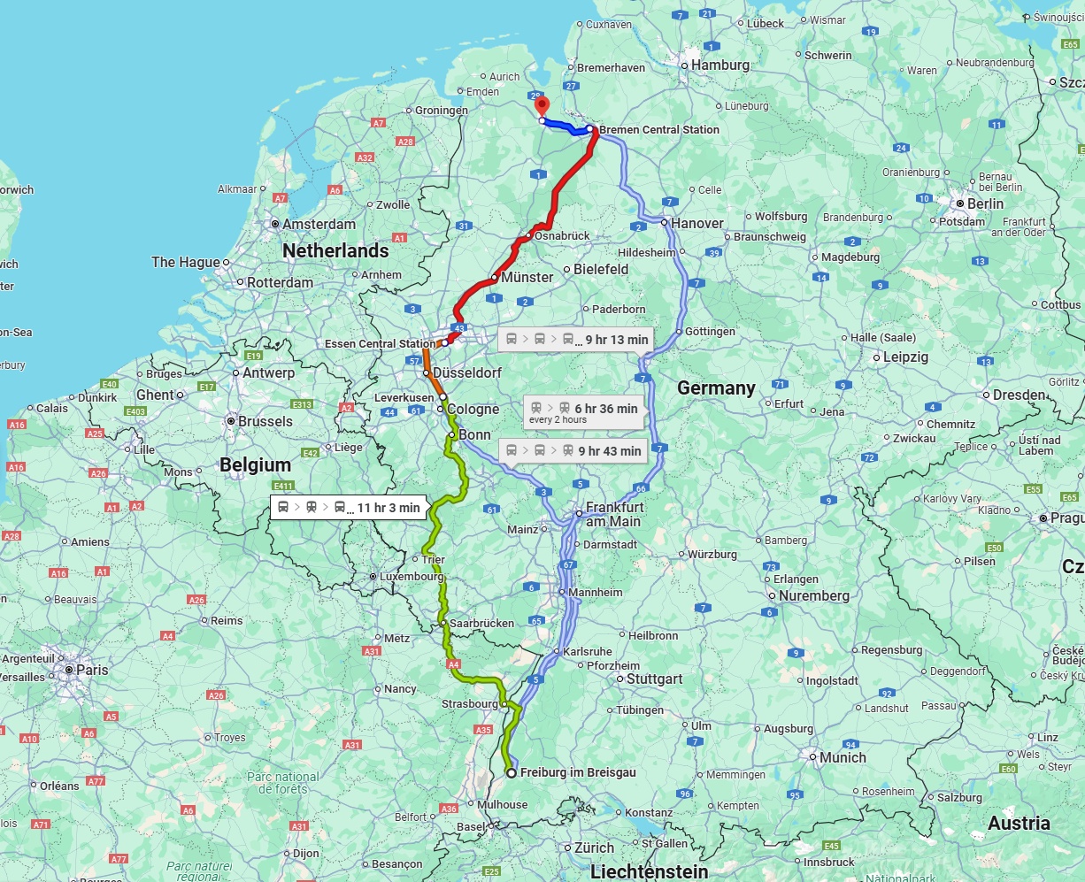 Anreise von Freiburg im Breisgau Zu Oldenburg Über 
