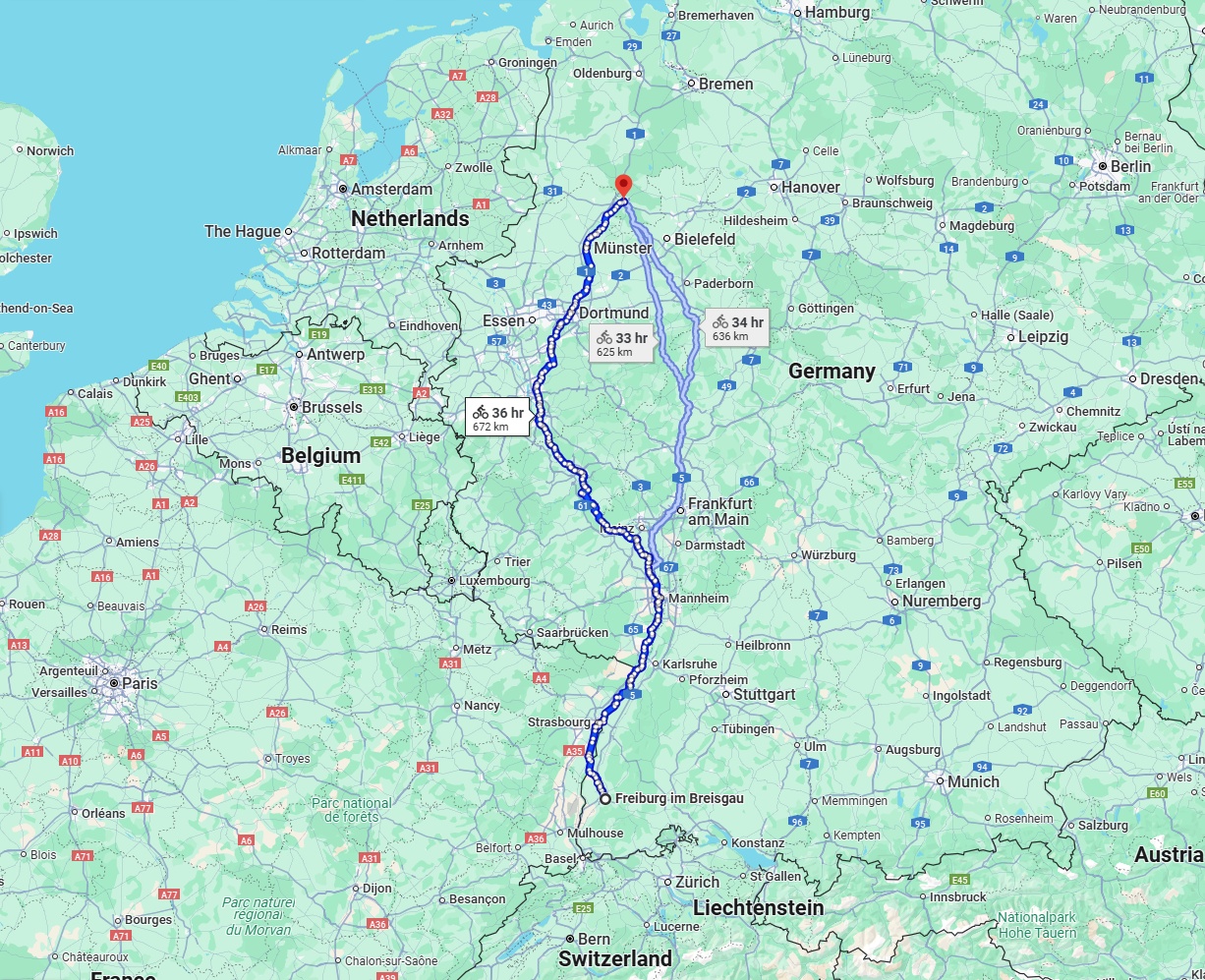 Anreise von Freiburg im Breisgau Zu Osnabrück Über 