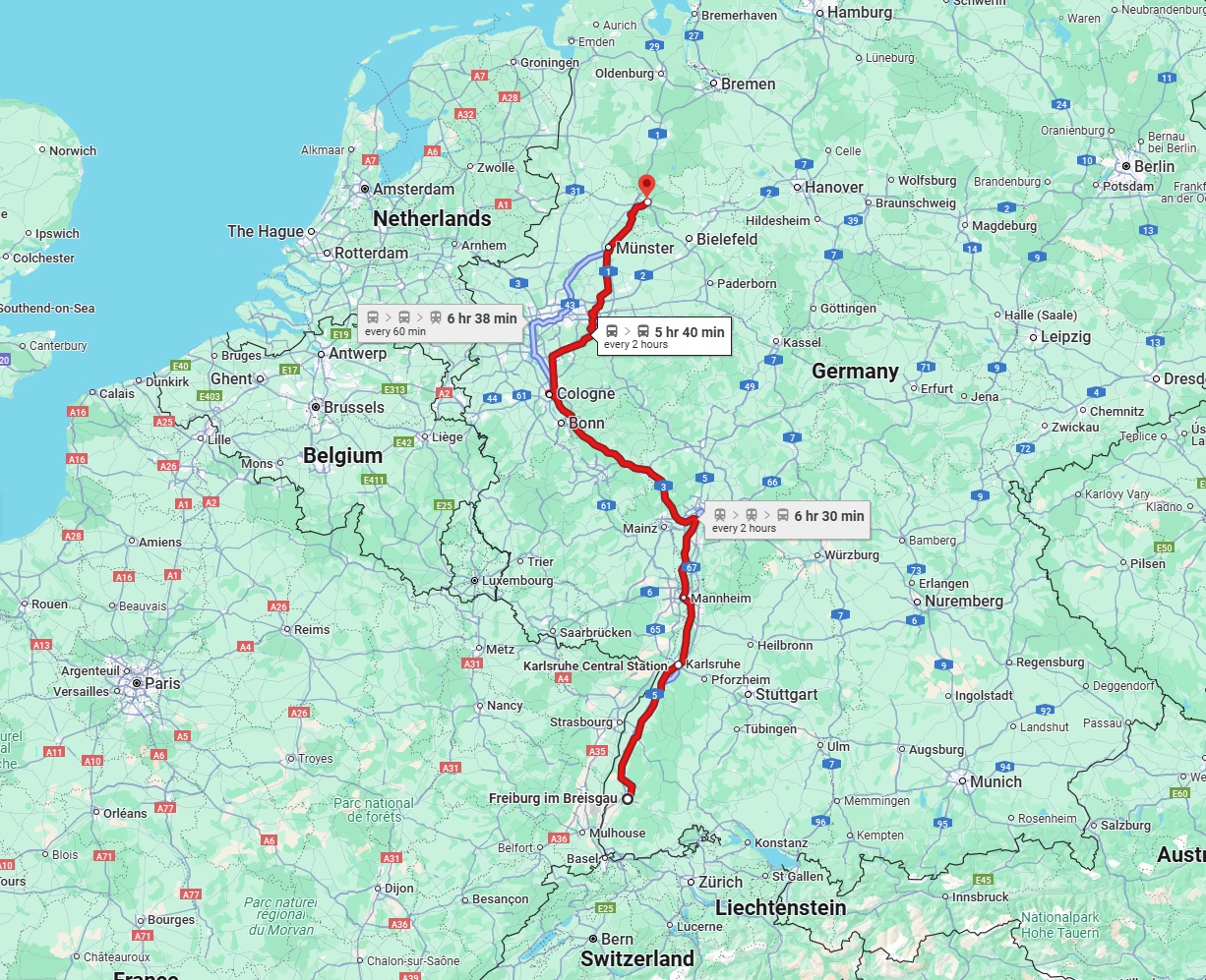 Anreise von Freiburg im Breisgau Zu Osnabrück Über 