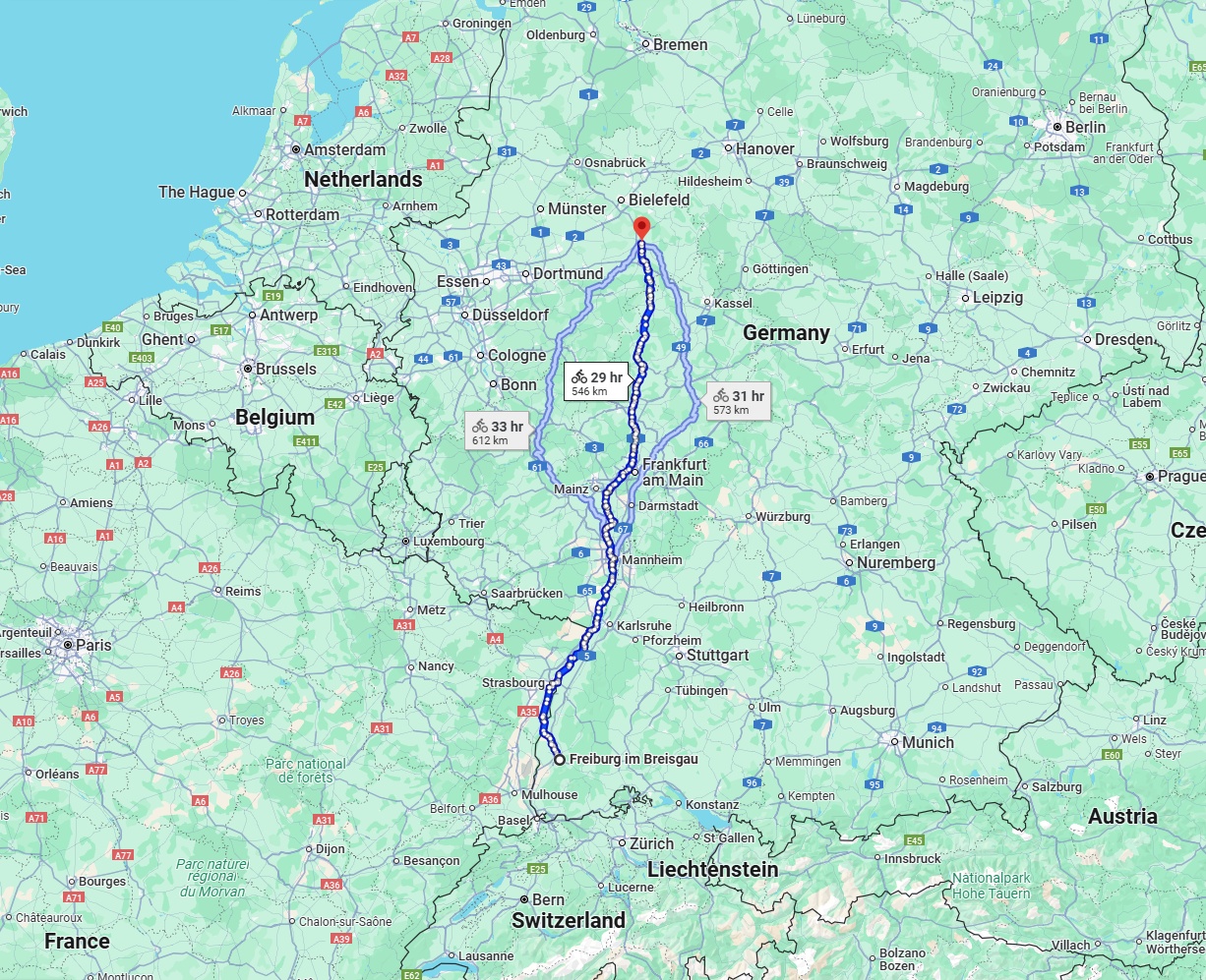 Anreise von Freiburg im Breisgau Zu Paderborn Über 