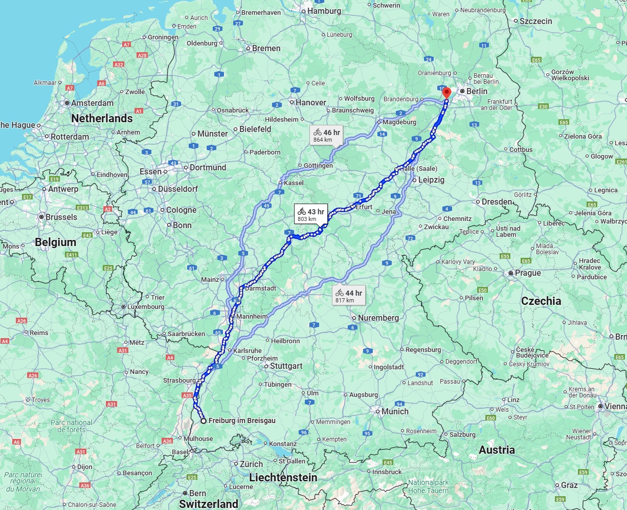 Anreise von Freiburg im Breisgau Zu Potsdam Über 