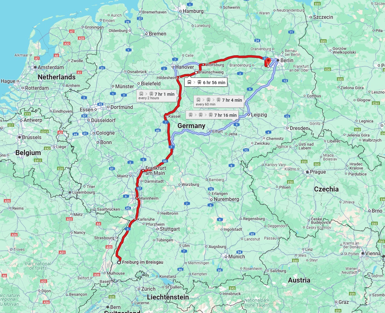 Anreise von Freiburg im Breisgau Zu Potsdam Über 