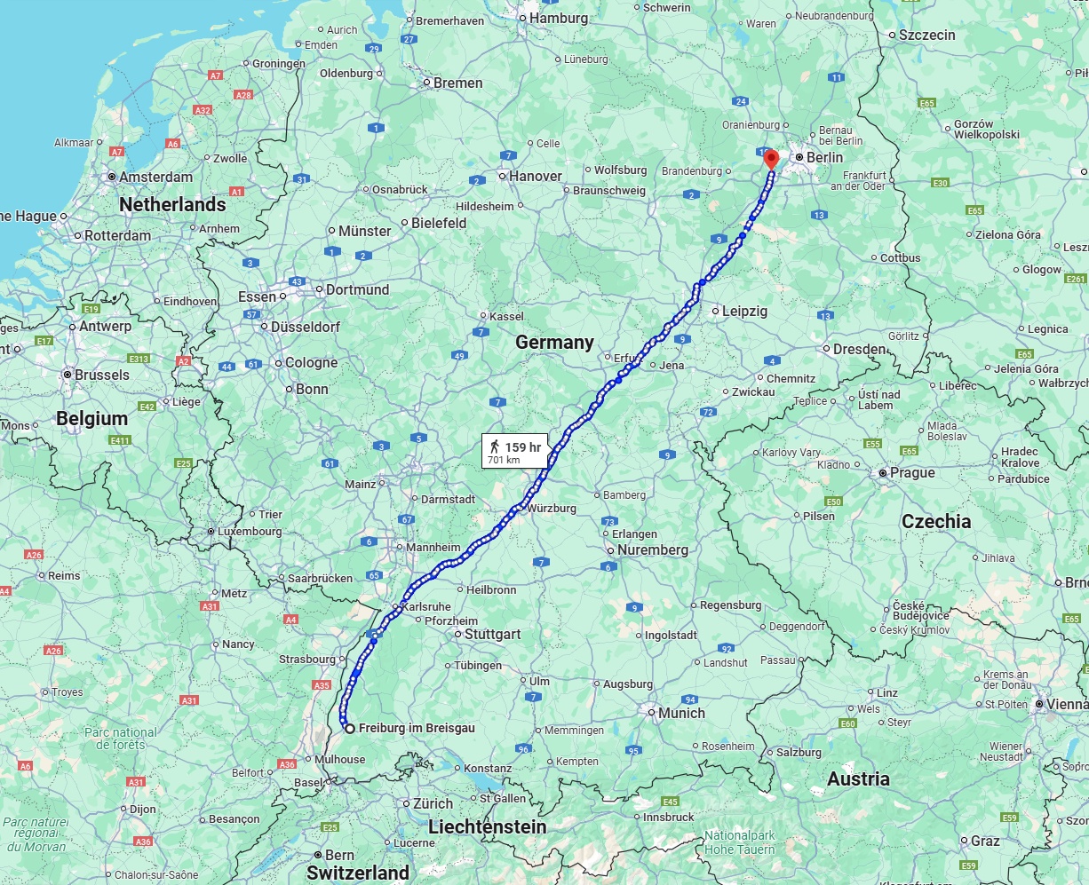 Anreise von Freiburg im Breisgau Zu Potsdam Über 
