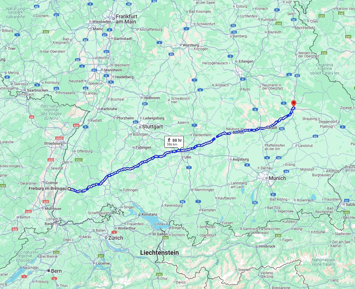 Anreise von Freiburg im Breisgau Zu Regensburg Über 