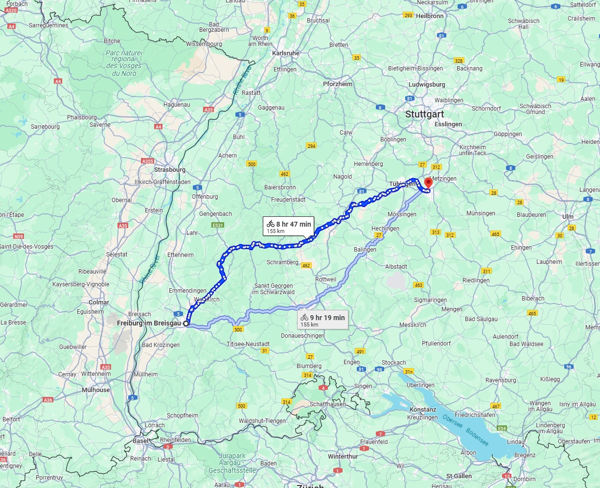Anreise von Freiburg im Breisgau Zu Reutlingen Über 