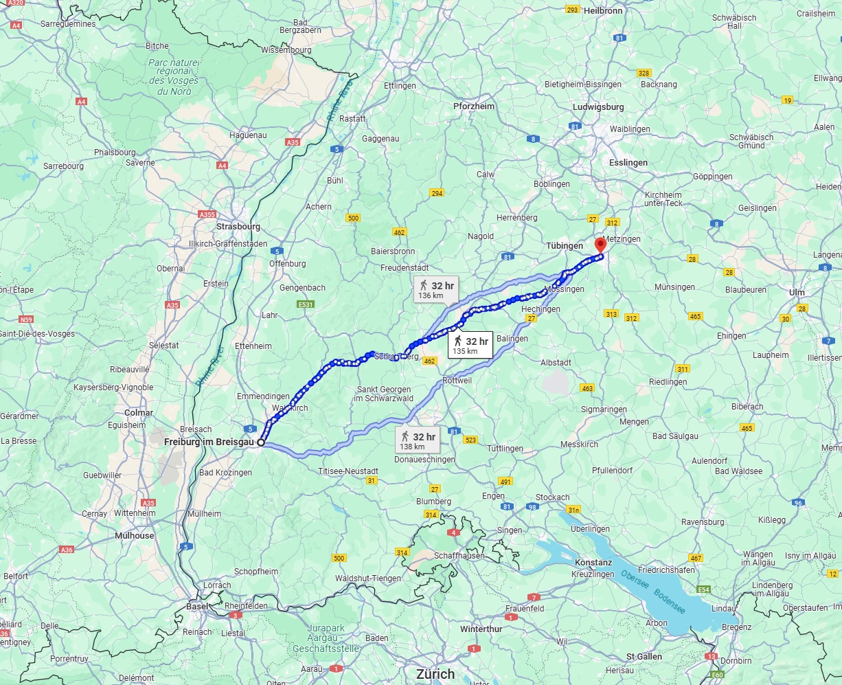 Anreise von Freiburg im Breisgau Zu Reutlingen Über 