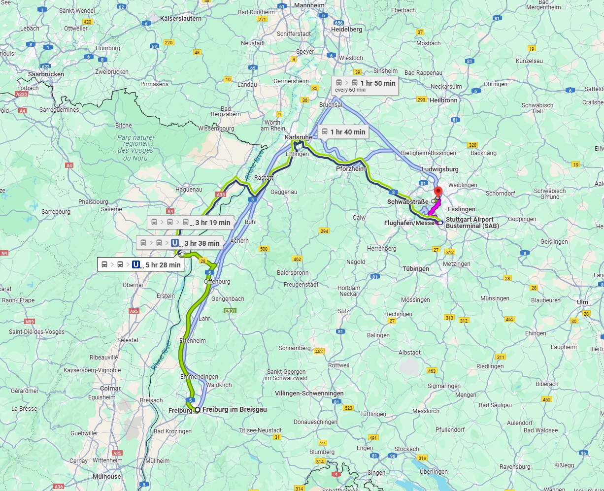 Anreise von Freiburg im Breisgau Zu Stuttgart Über 