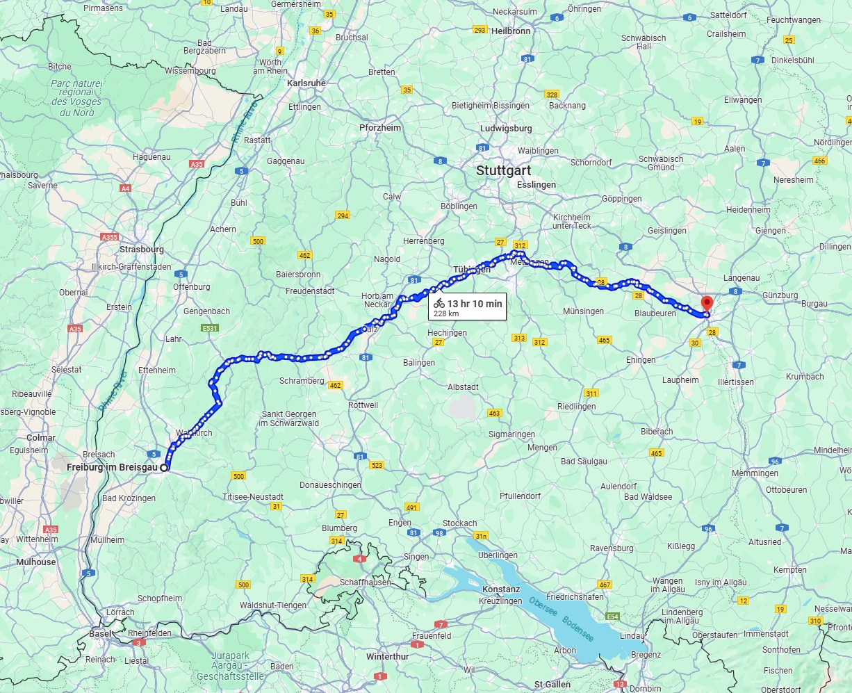 Anreise von Freiburg im Breisgau Zu Ulm Über 