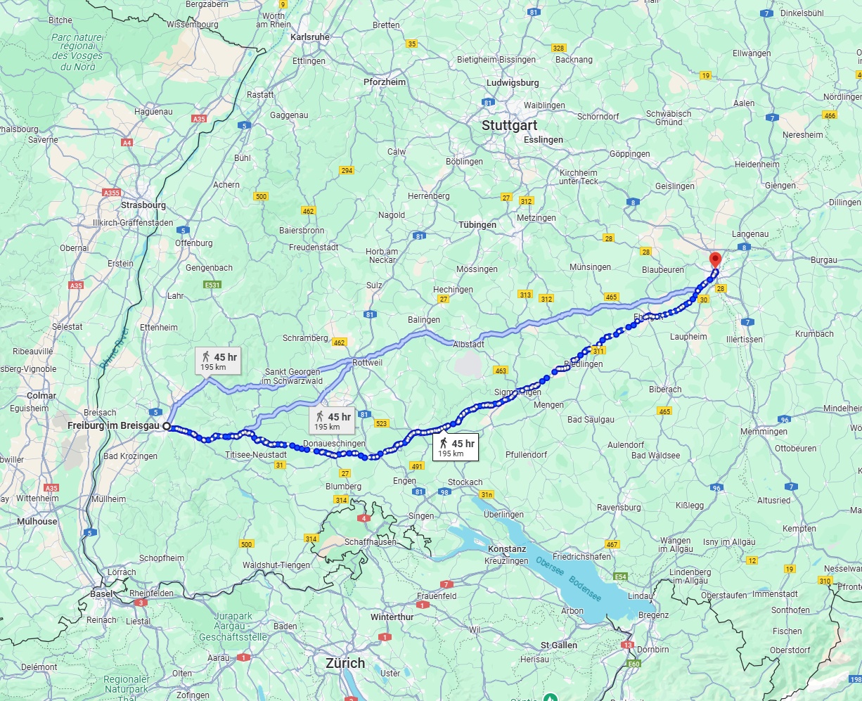 Anreise von Freiburg im Breisgau Zu Ulm Über 