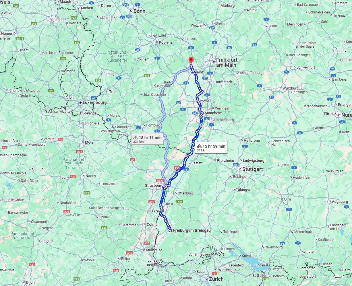 Anreise von Freiburg im Breisgau Zu Wiesbaden Über 