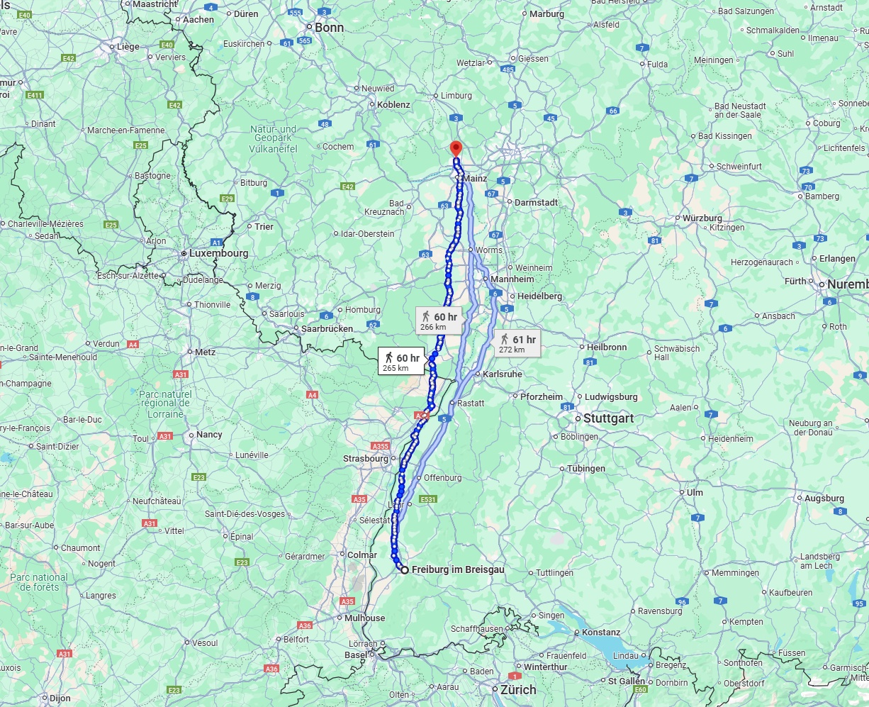 Anreise von Freiburg im Breisgau Zu Wiesbaden Über 