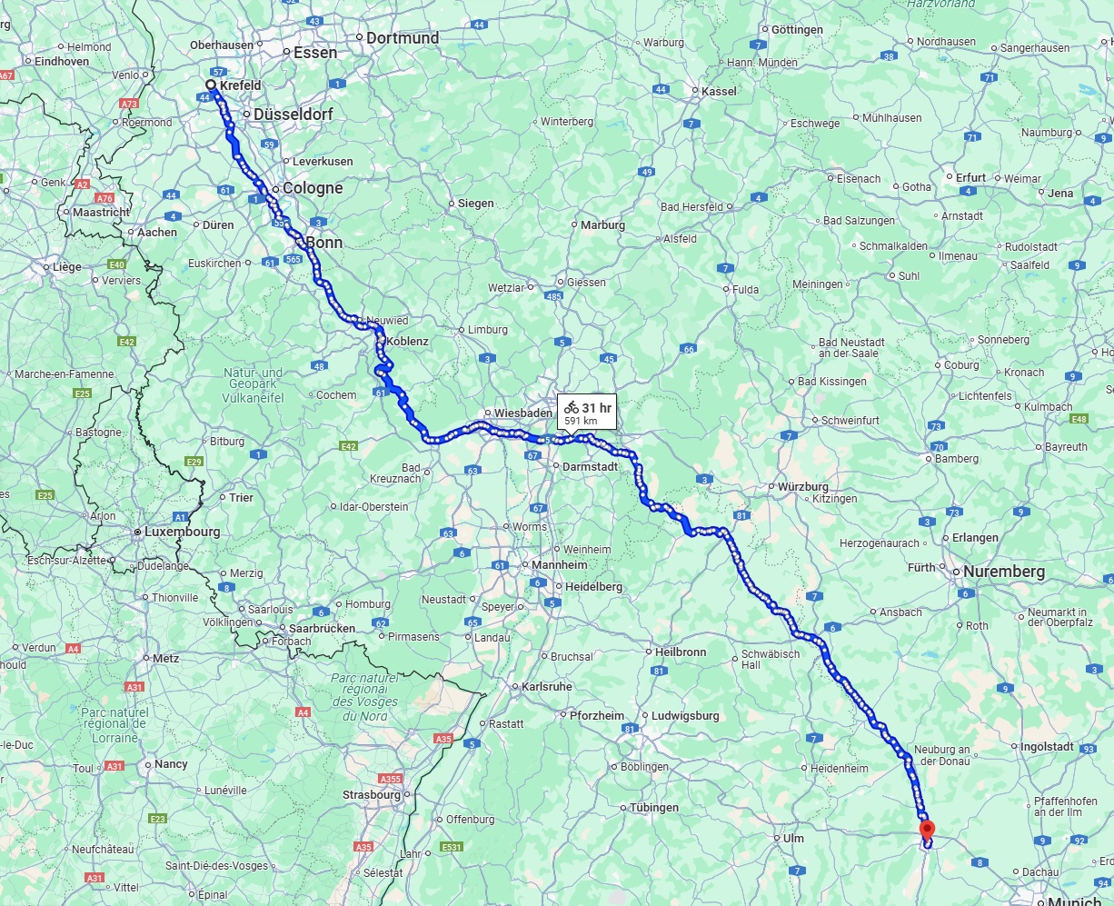 Anreise von Krefeld Zu Augsburg Über 