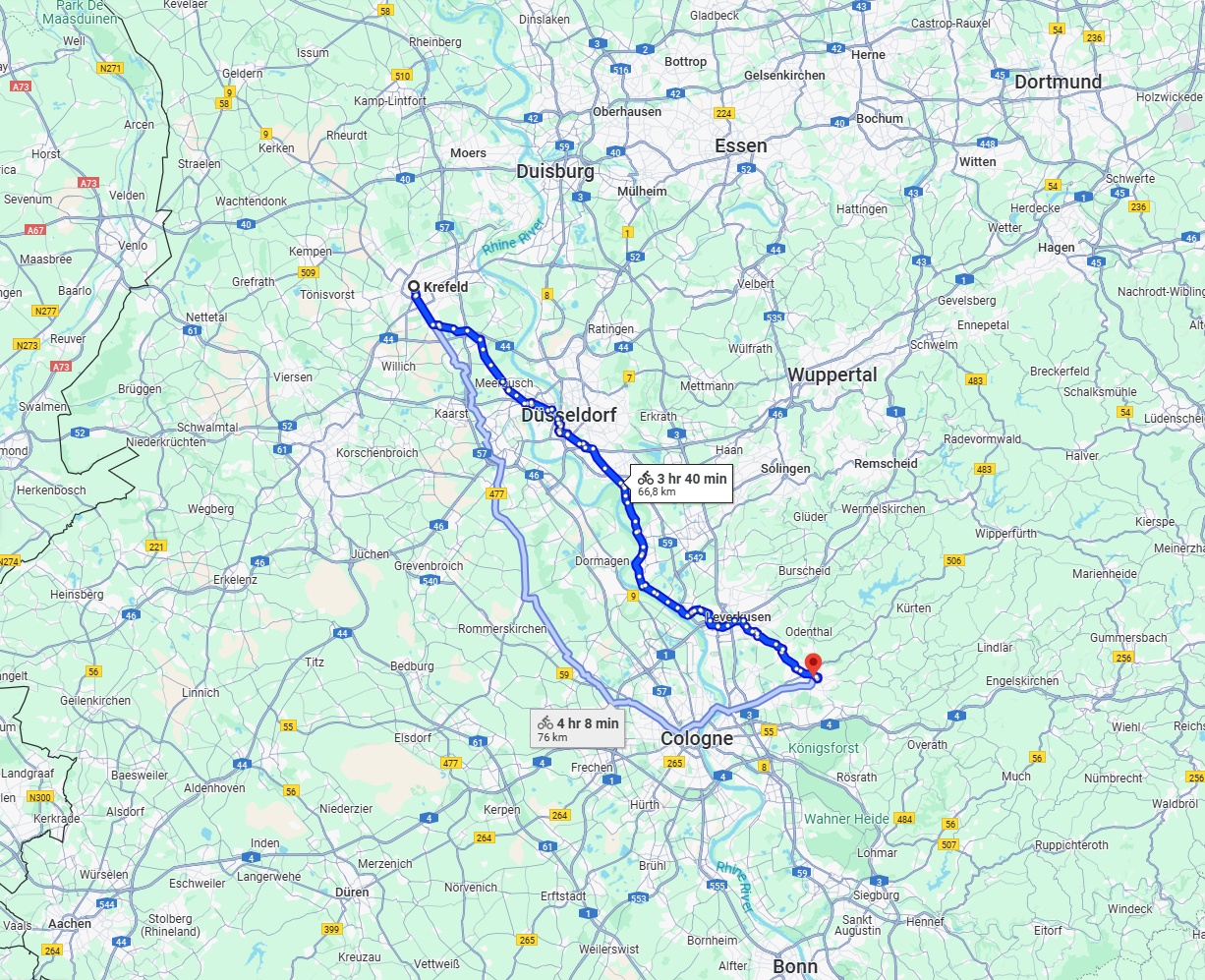 Anreise von Krefeld Zu Bergisch Gladbach Über 
