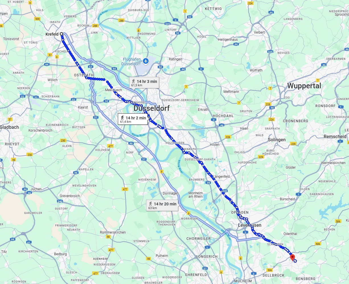 Anreise von Krefeld Zu Bergisch Gladbach Über 