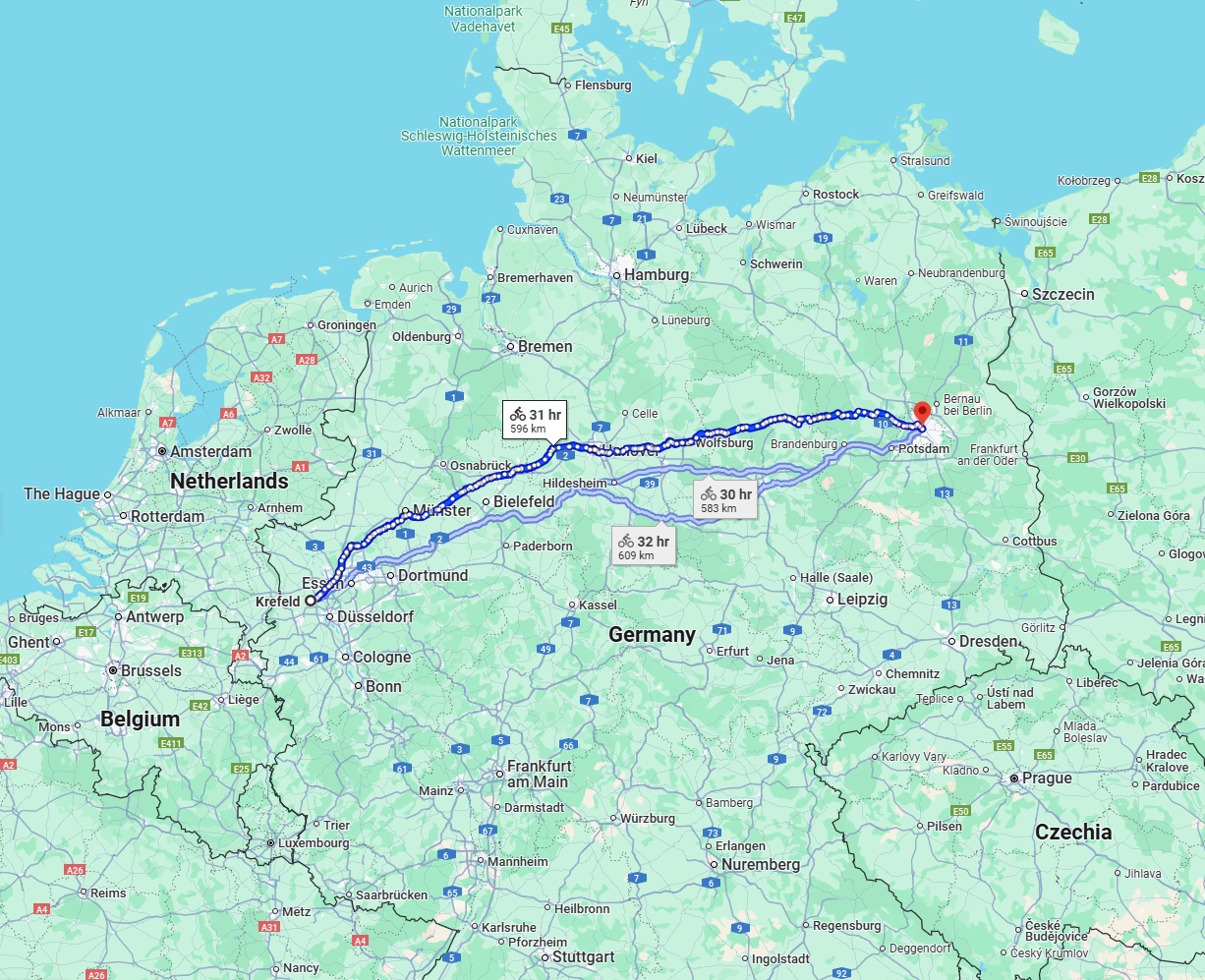 Anreise von Krefeld Zu Berlin Über 