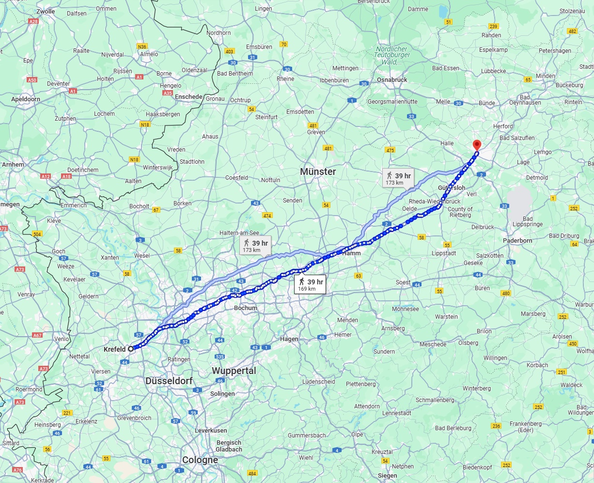 Anreise von Krefeld Zu Bielefeld Über 