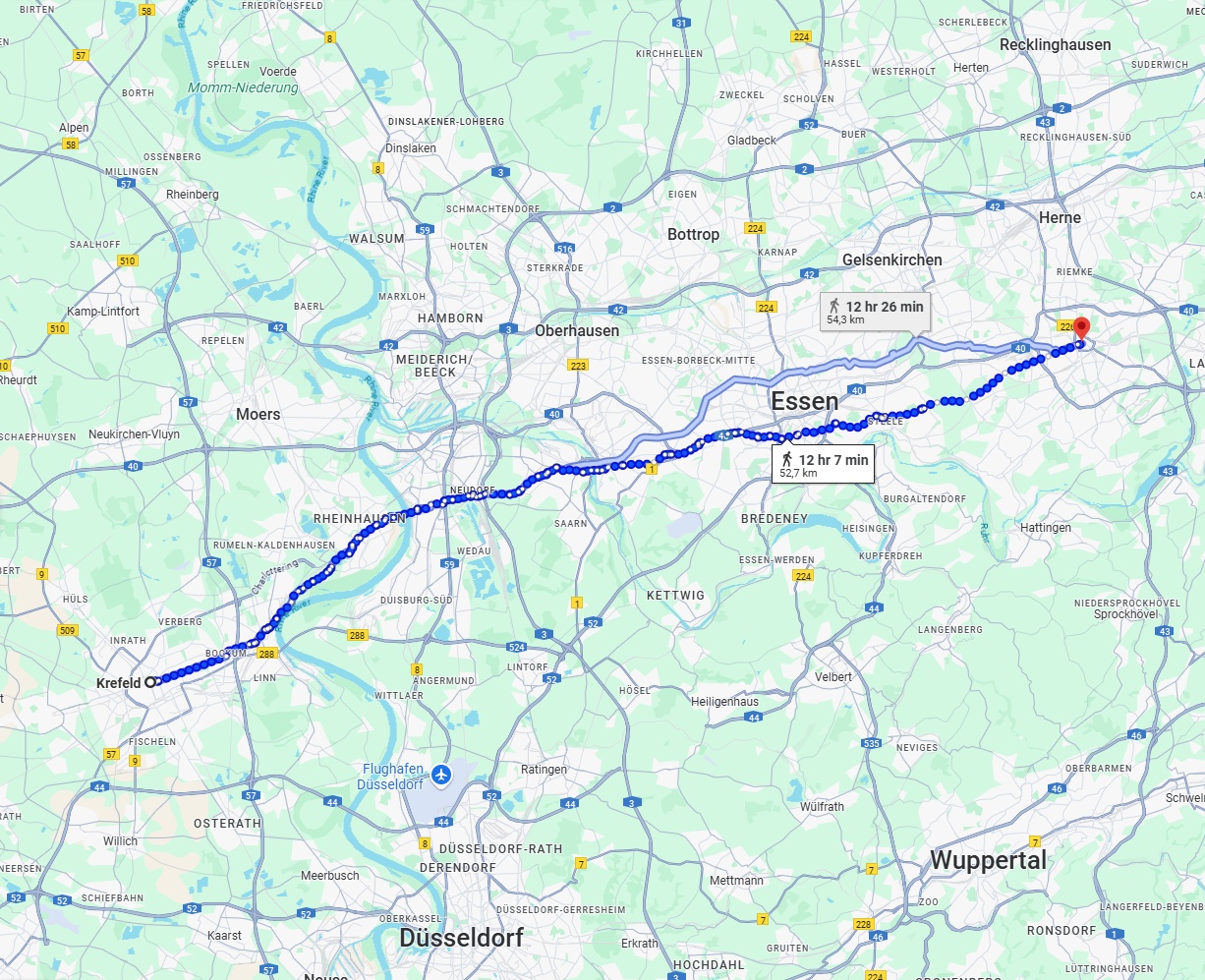 Anreise von Krefeld Zu Bochum Über 