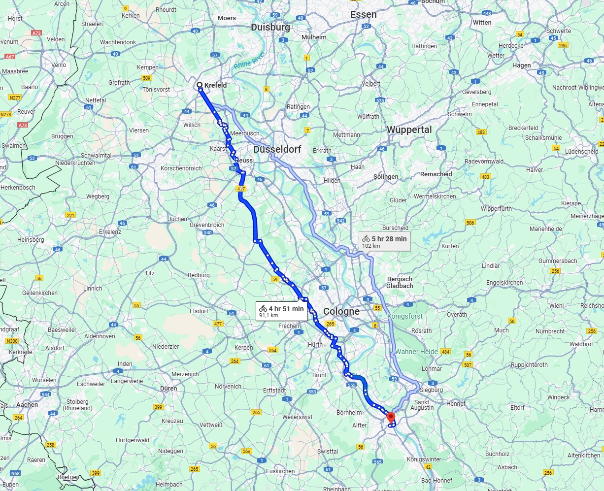 Anreise von Krefeld Zu Bonn Über 
