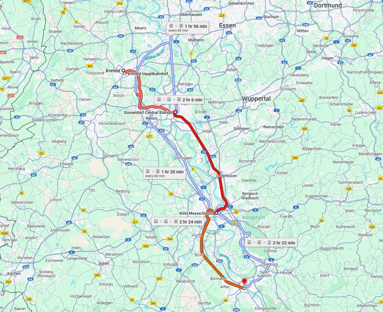 Anreise von Krefeld Zu Bonn Über 