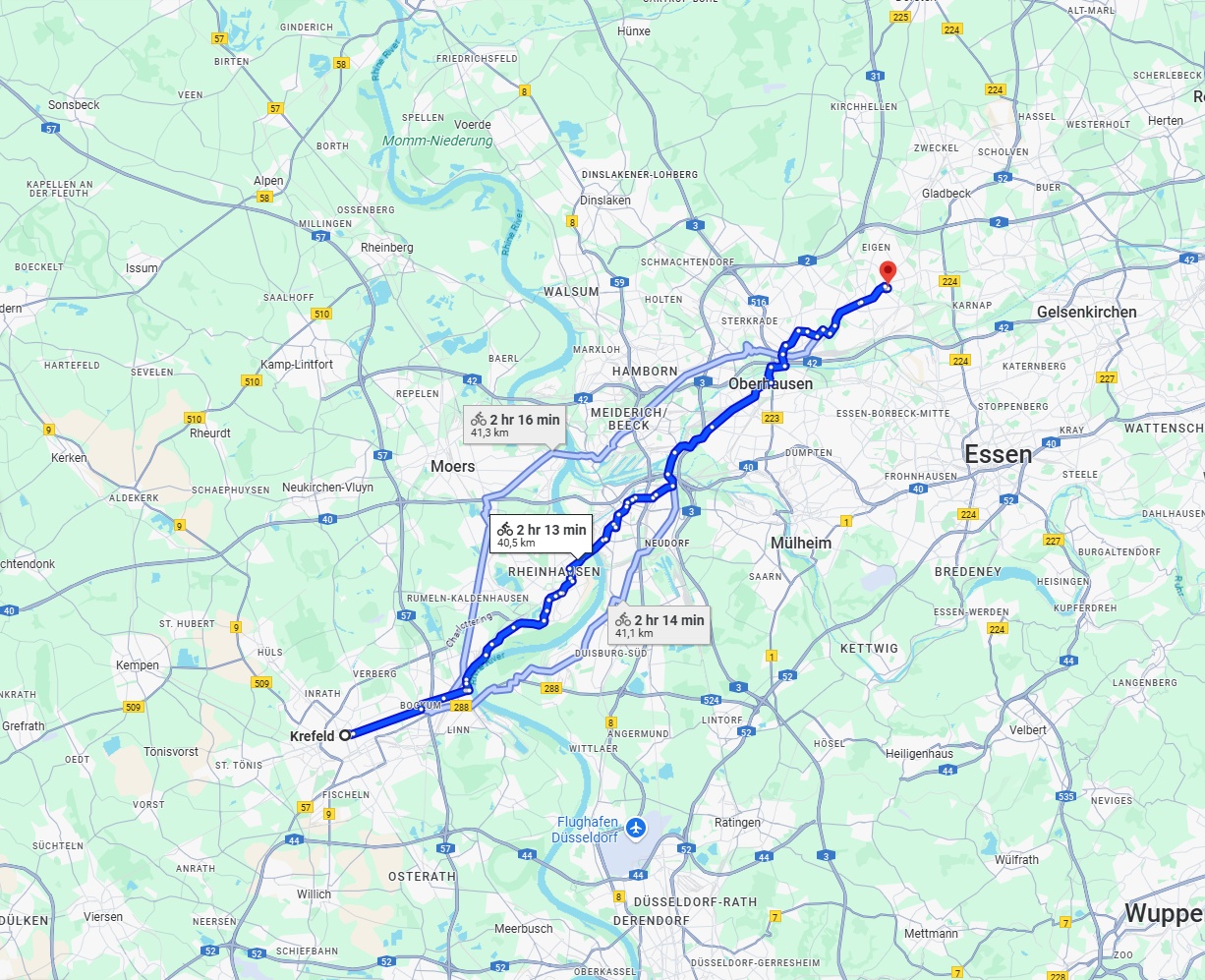 Anreise von Krefeld Zu Bottrop Über 