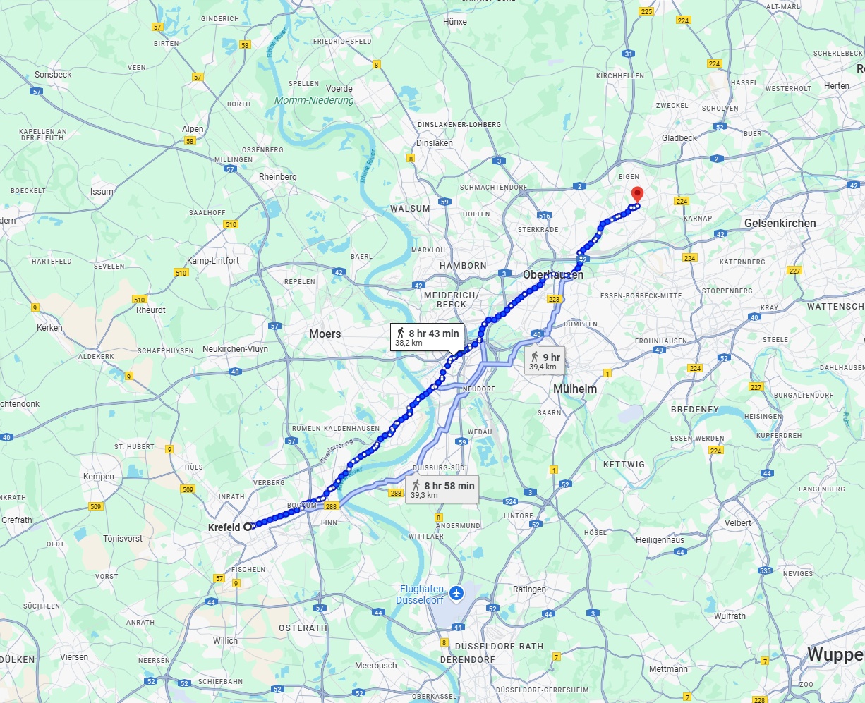 Anreise von Krefeld Zu Bottrop Über 