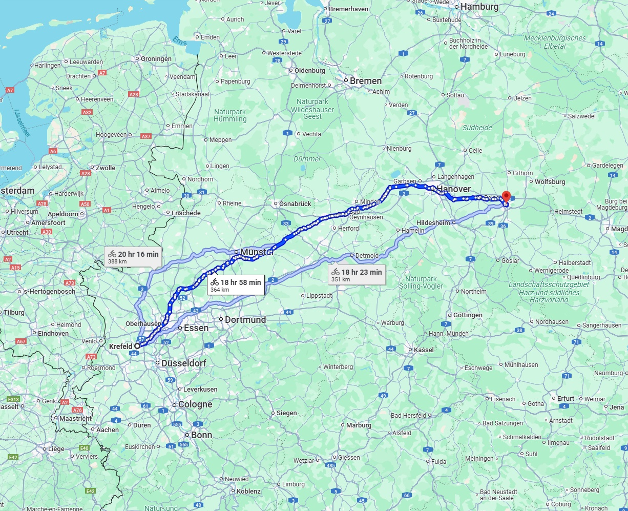 Anreise von Krefeld Zu Braunschweig Über 