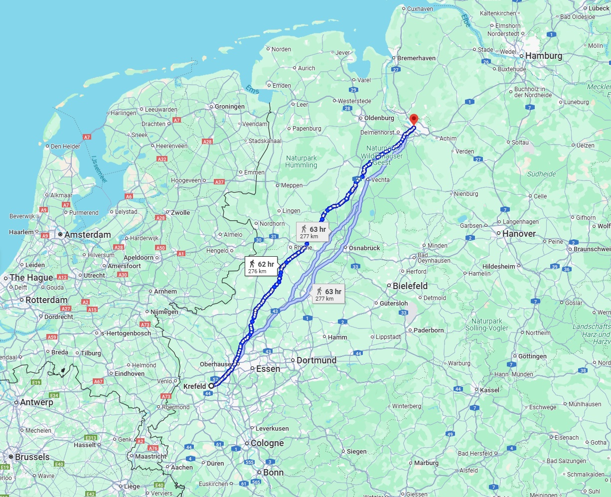 Anreise von Krefeld Zu Bremen Über 