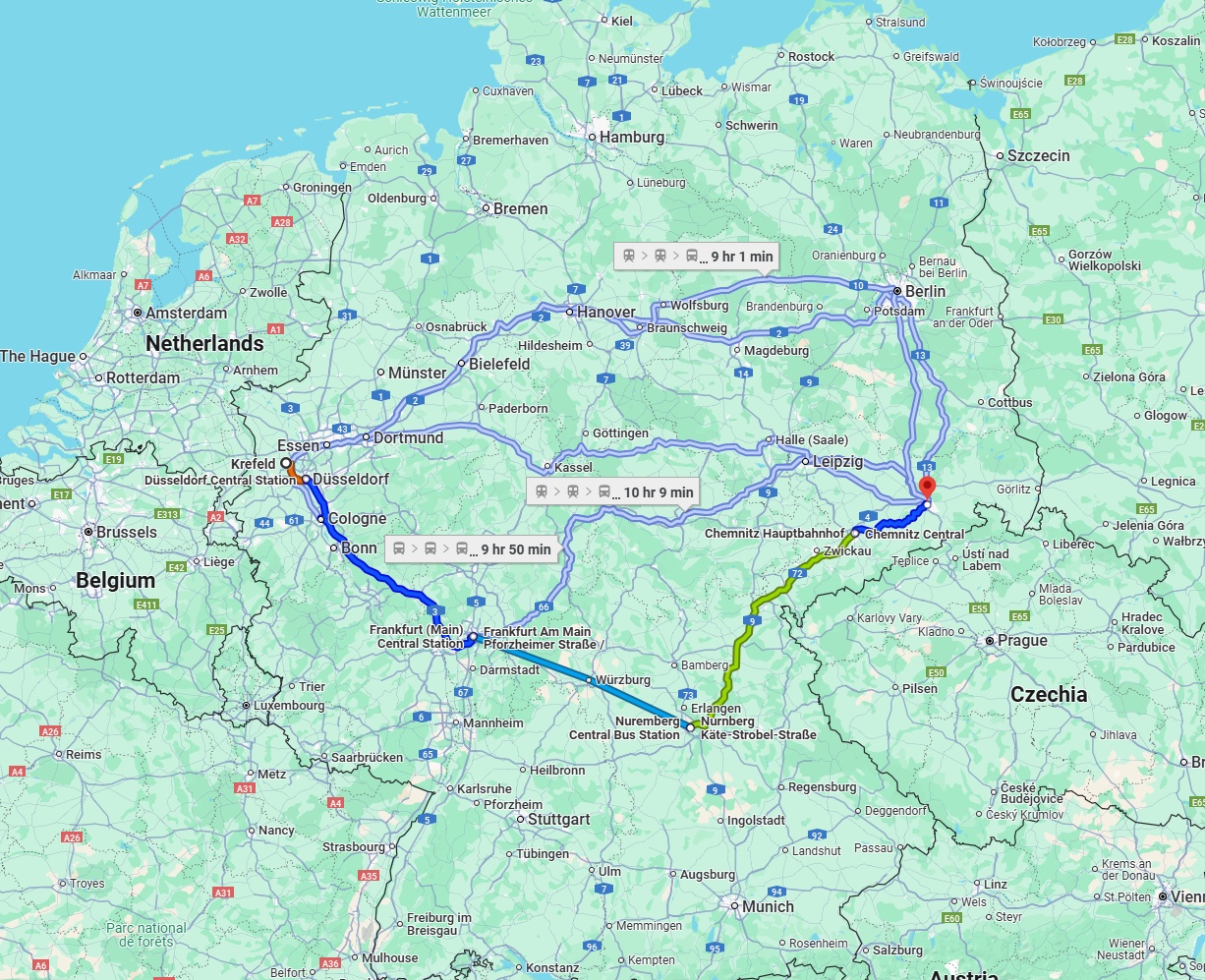 Anreise von Krefeld Zu Dresden Über 