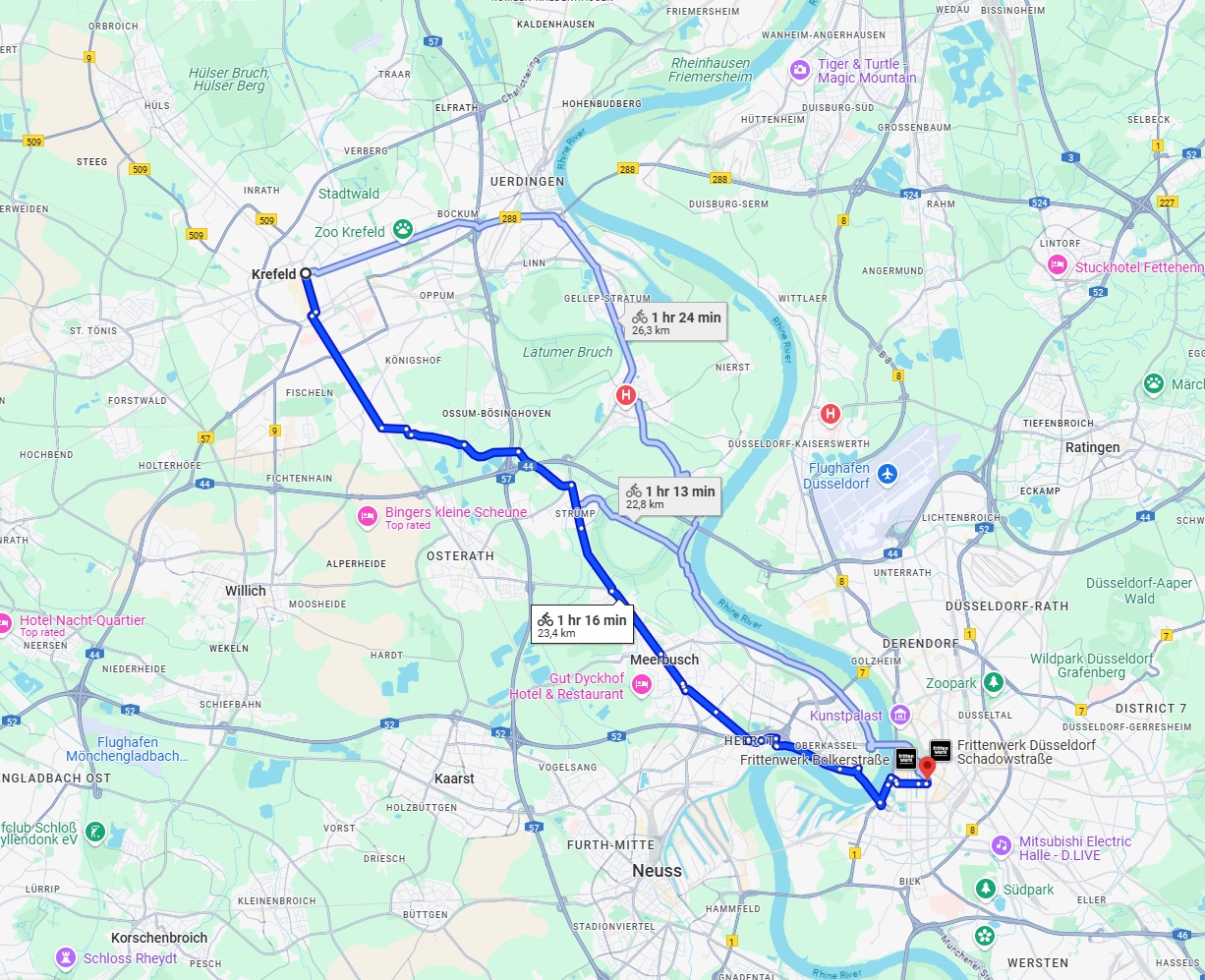 Anreise von Krefeld Zu Düsseldorf Über 