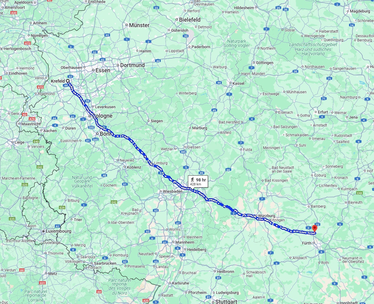 Anreise von Krefeld Zu Erlangen Über 
