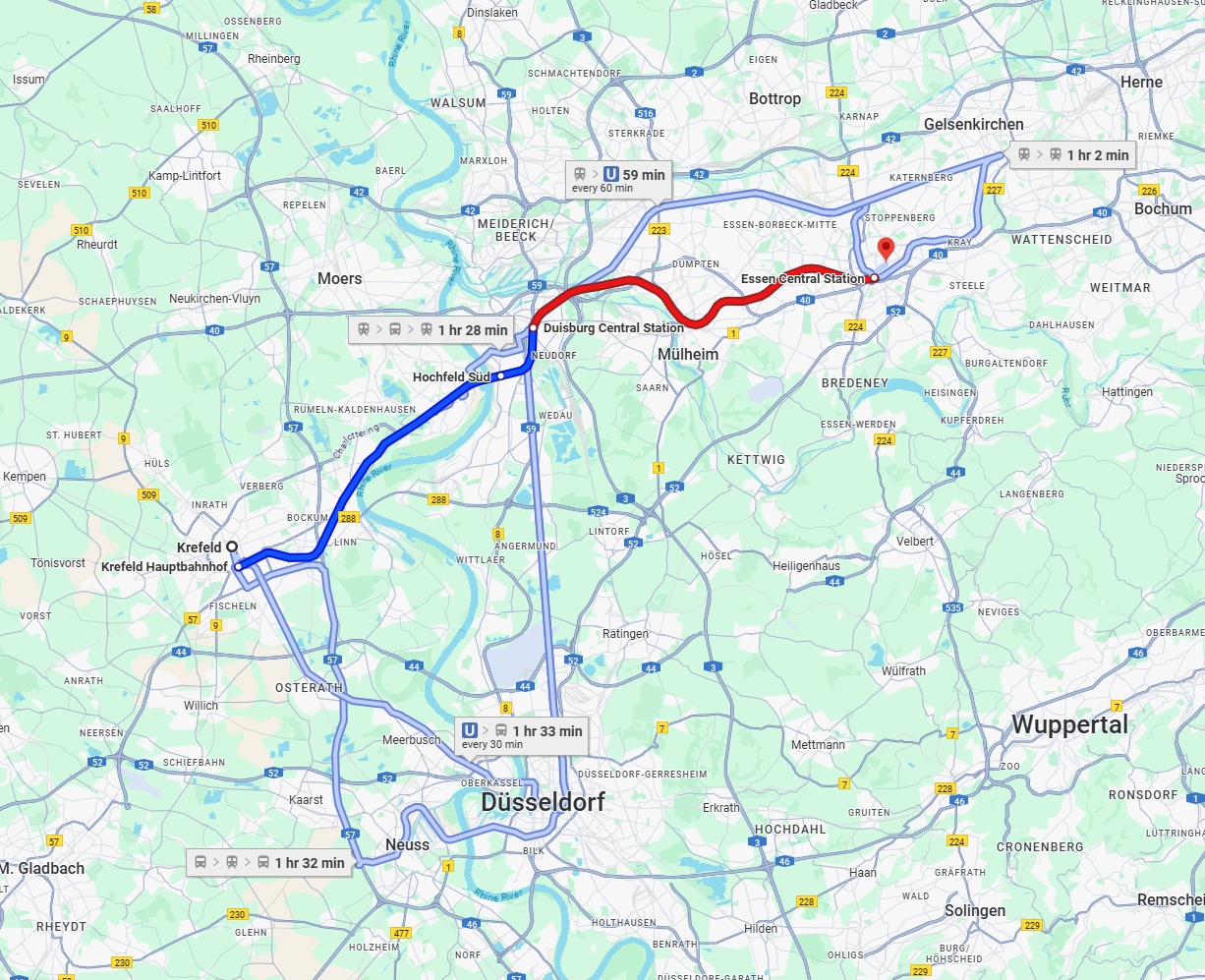 Anreise von Krefeld Zu Essen Über 