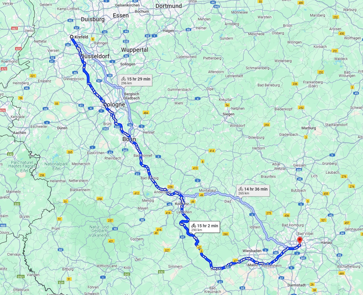 Anreise von Krefeld Zu Frankfurt am Main Über 
