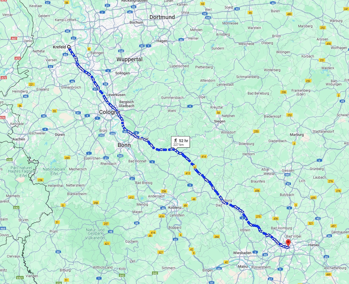 Anreise von Krefeld Zu Frankfurt am Main Über 