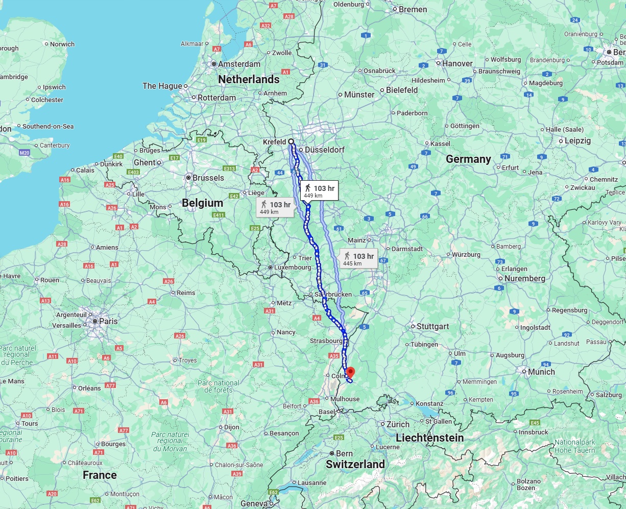 Anreise von Krefeld Zu Freiburg im Breisgau Über 
