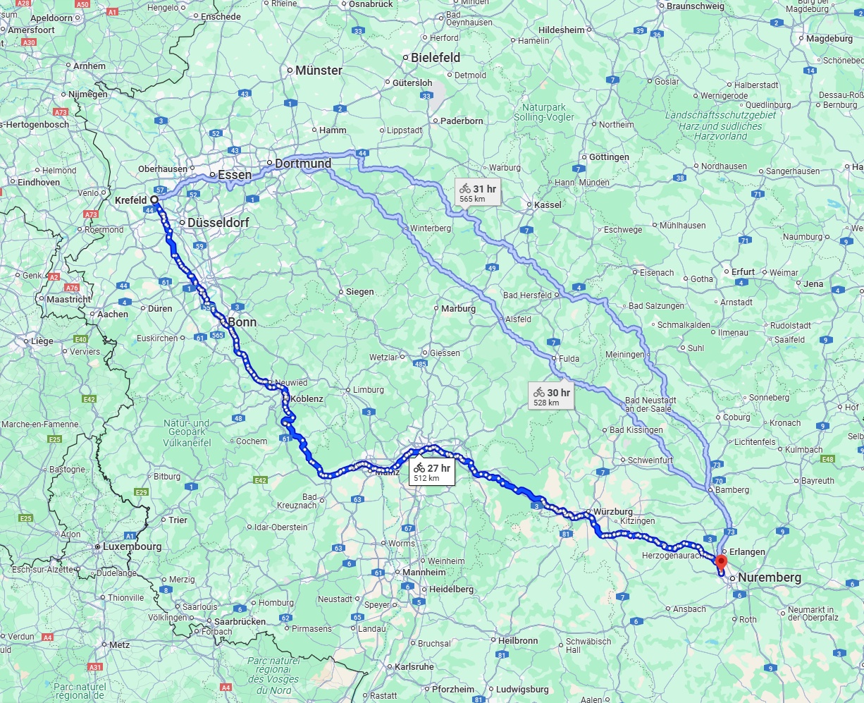 Anreise von Krefeld Zu Fürth Über 