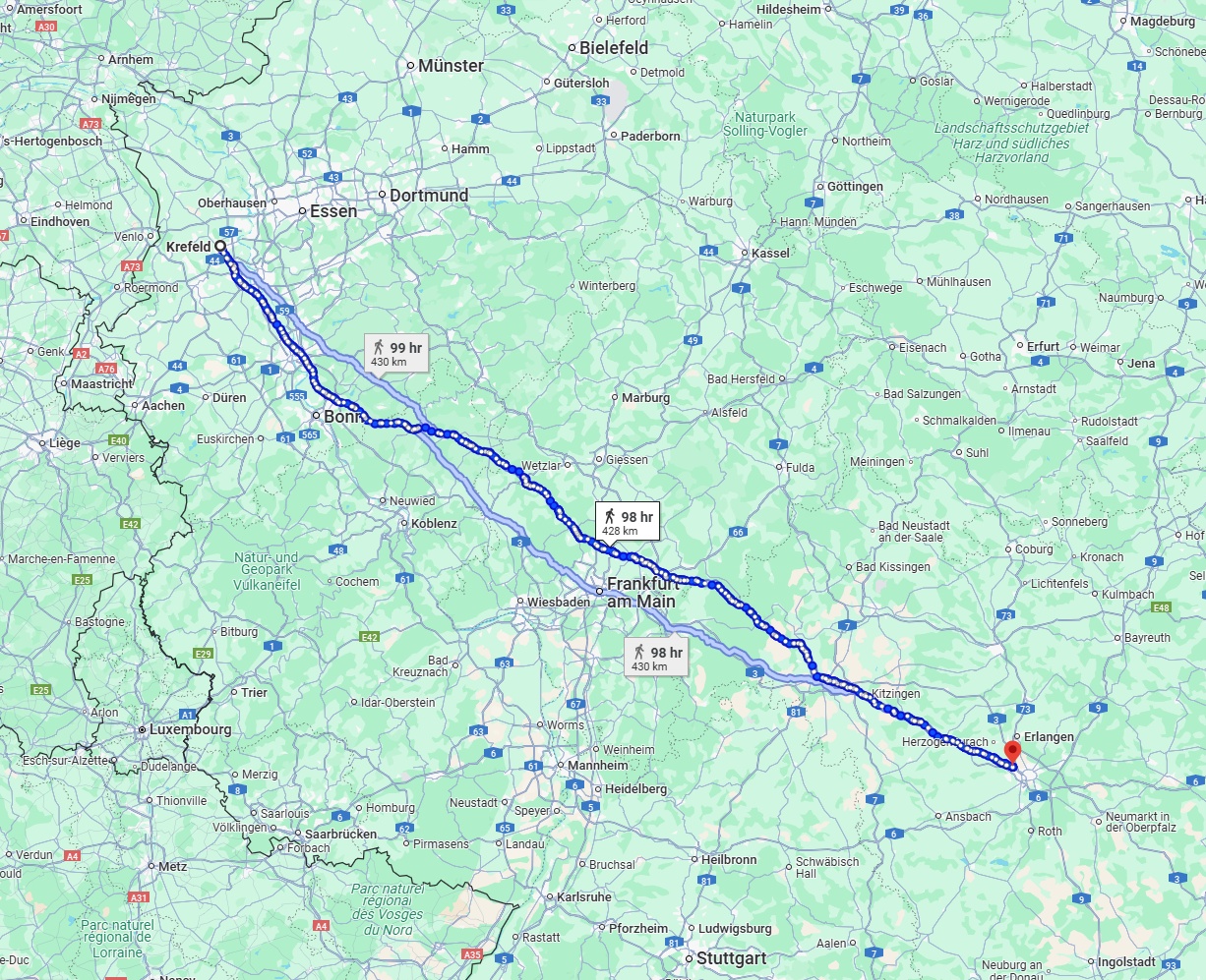Anreise von Krefeld Zu Fürth Über 