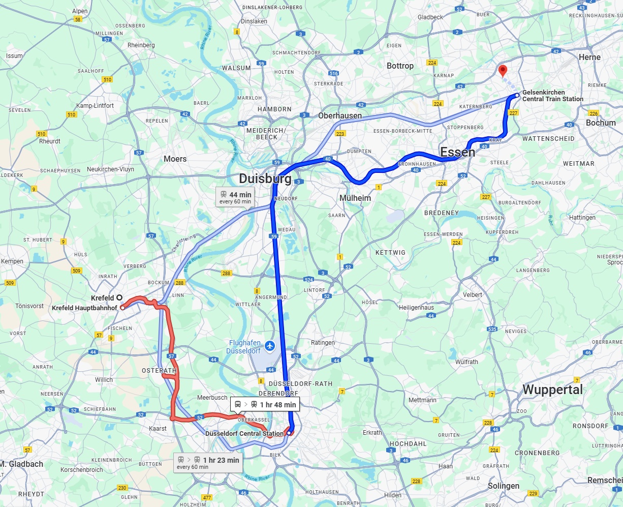 Anreise von Krefeld Zu Gelsenkirchen Über 