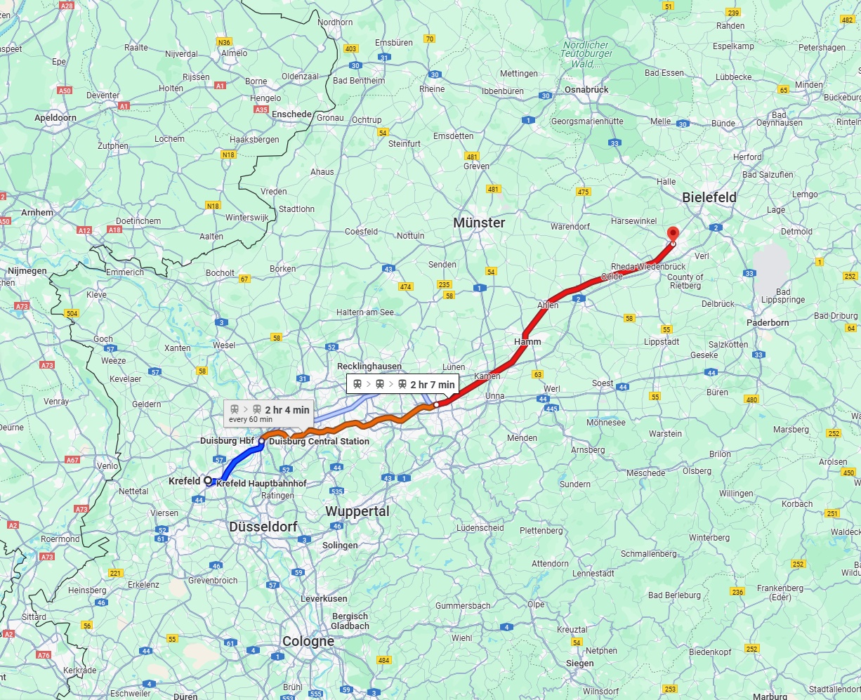 Anreise von Krefeld Zu Gütersloh Über 