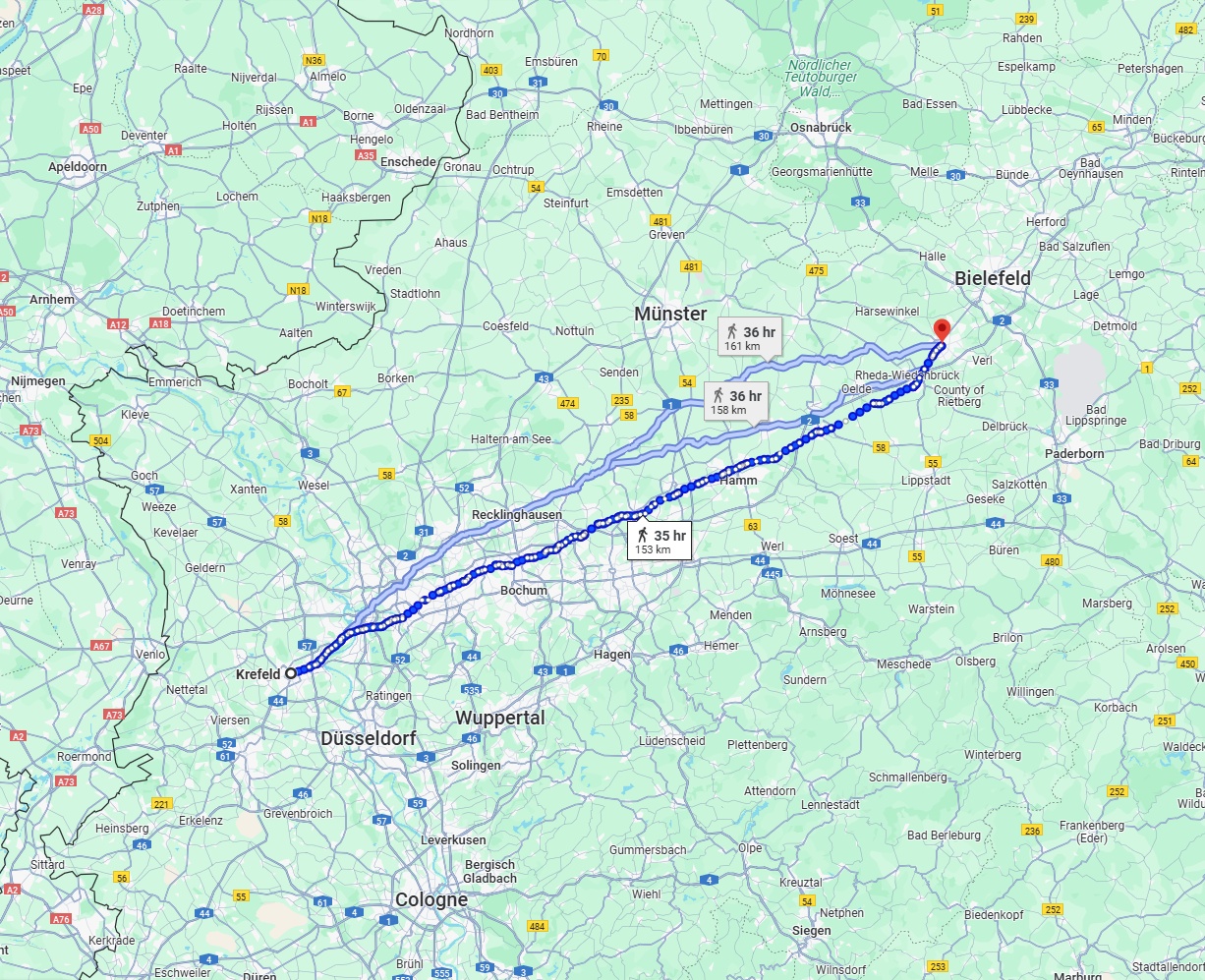 Anreise von Krefeld Zu Gütersloh Über 