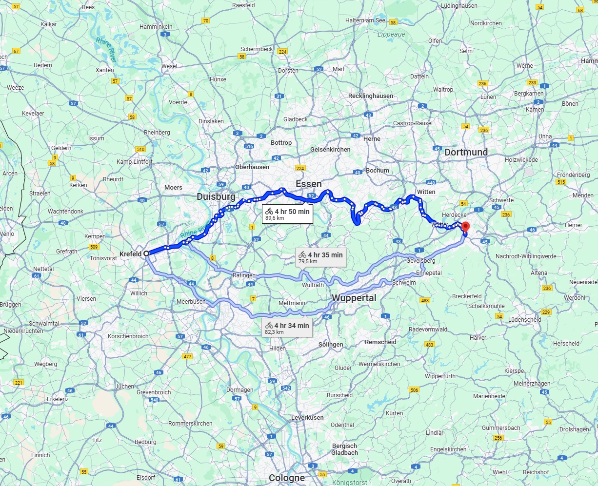 Anreise von Krefeld Zu Hagen Über 