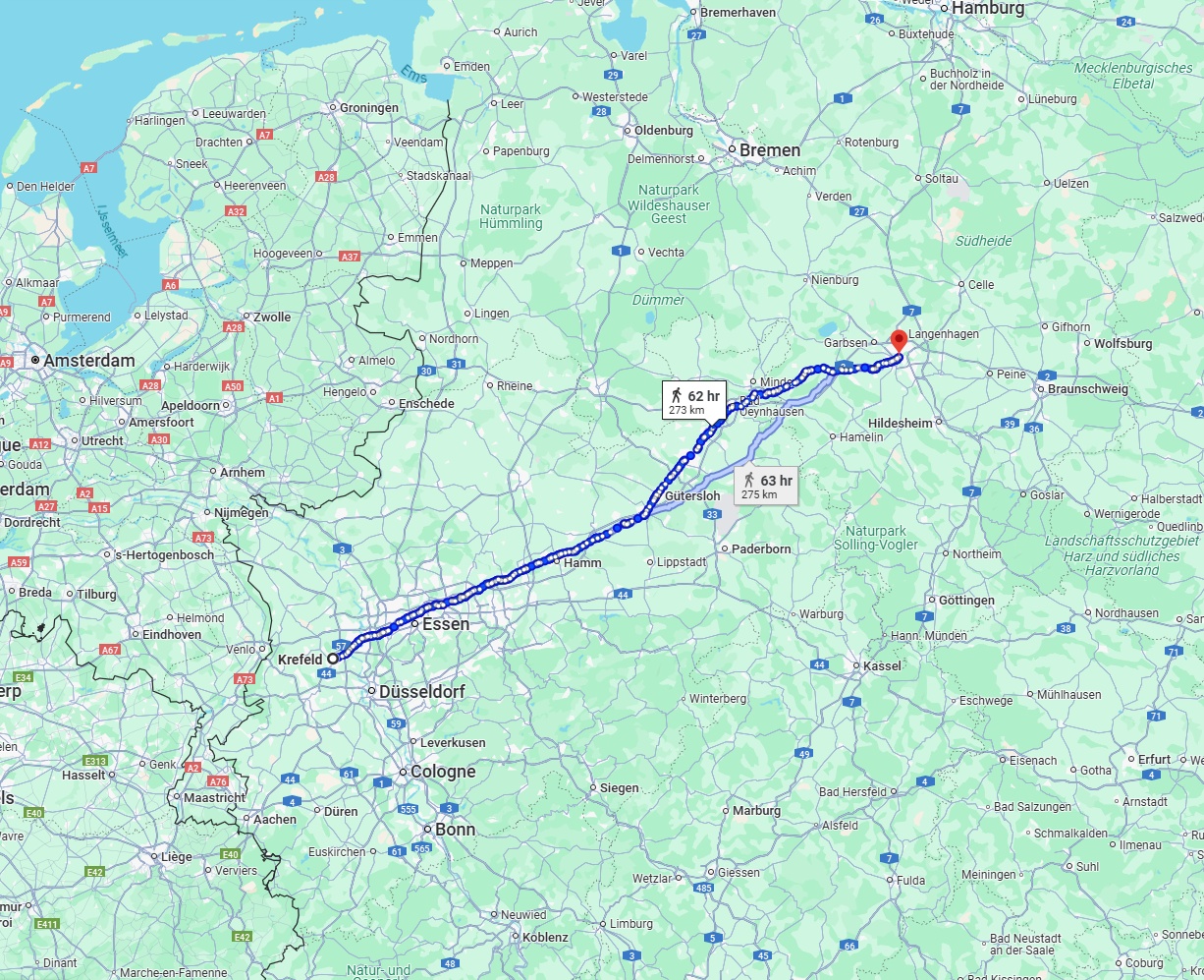 Anreise von Krefeld Zu Hannover Über 